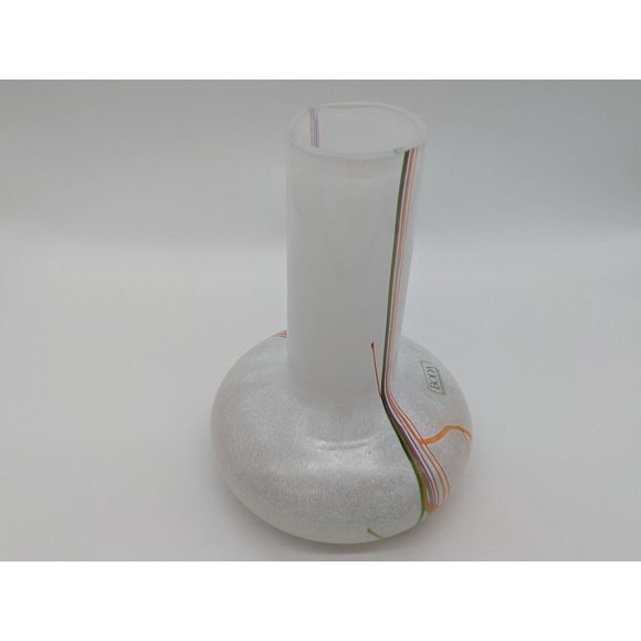 Kosta Boda Signed Bertil Vallien 80s "Rainbow Series" Stripe Glass Vase Flowers - Picture 11 of 15